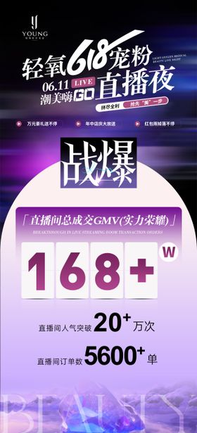 医疗美容618宠粉直播年中店庆海报
