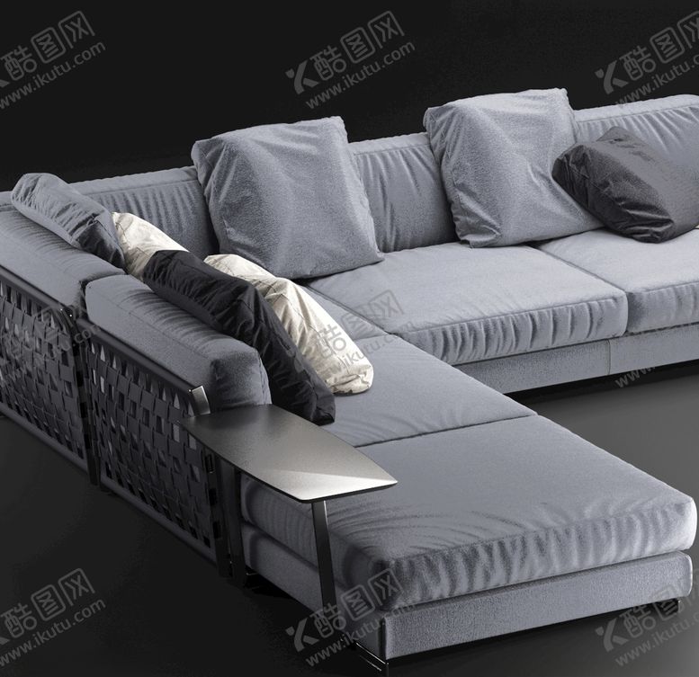 编号：37046610110255378942【酷图网】源文件下载-布艺转角沙发