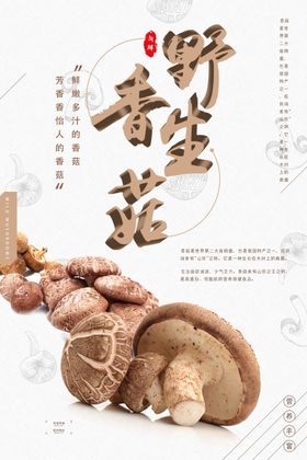 香菇美味鸡腿蘑海报
