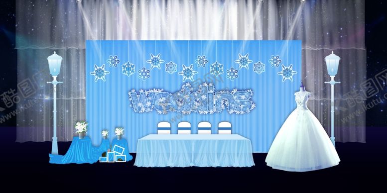 编号：70192609120713308673【酷图网】源文件下载-蓝色系婚礼设计背景