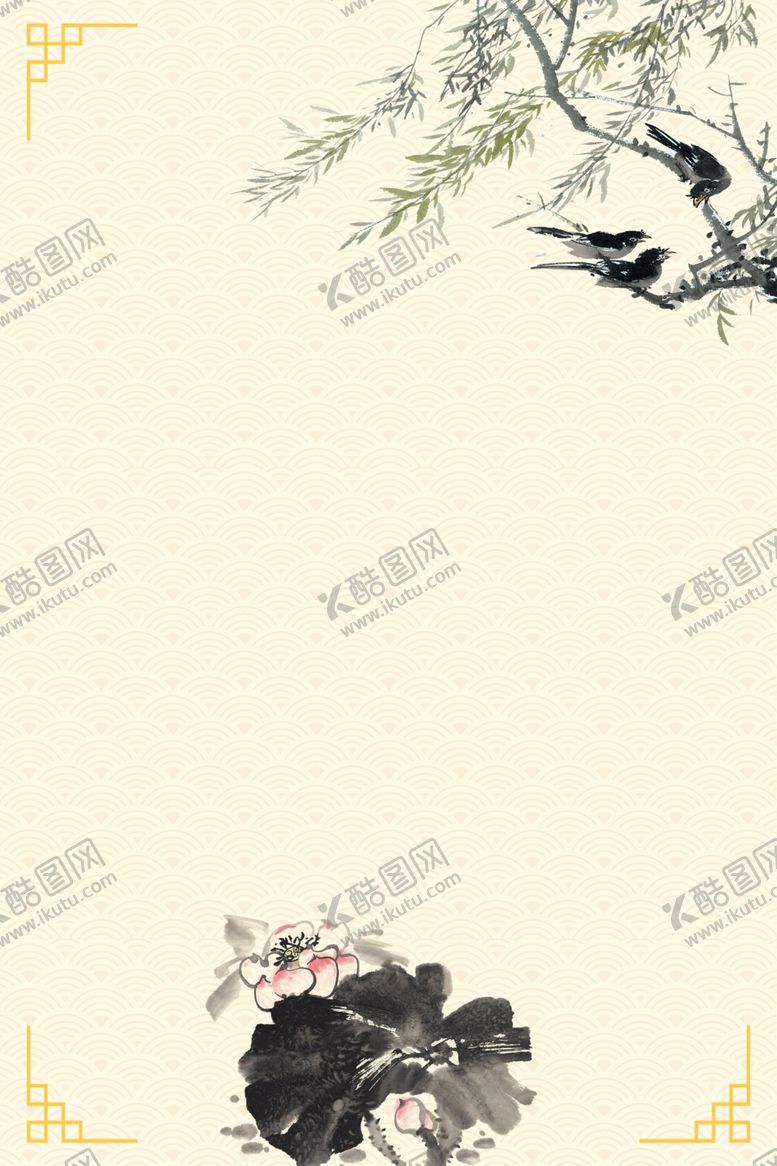 编号：17213110071450547019【酷图网】源文件下载-中国风字画框背景