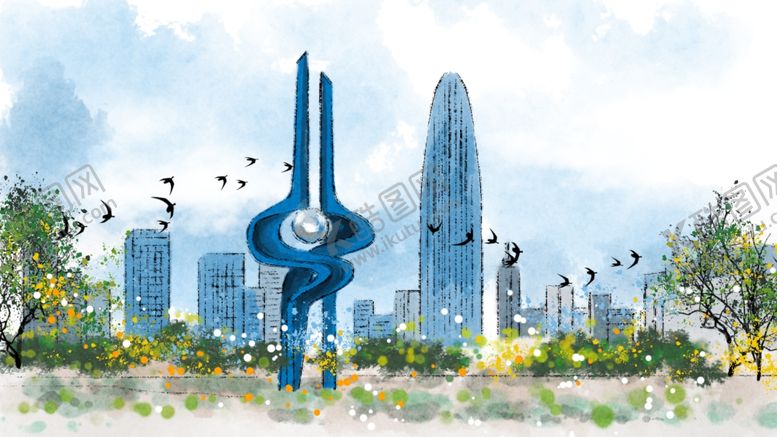 编号：18437205081511583605【酷图网】源文件下载-地标建筑城市插画卡通背景