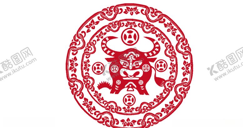 编号：61804505081439186633【酷图网】源文件下载-牛年剪纸