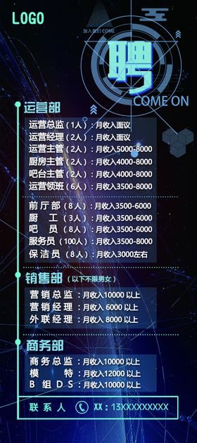 夜场招聘展架