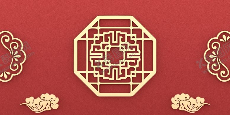 编号：29839906260636345866【酷图网】源文件下载-红色简约C4D立体创意喜庆背景