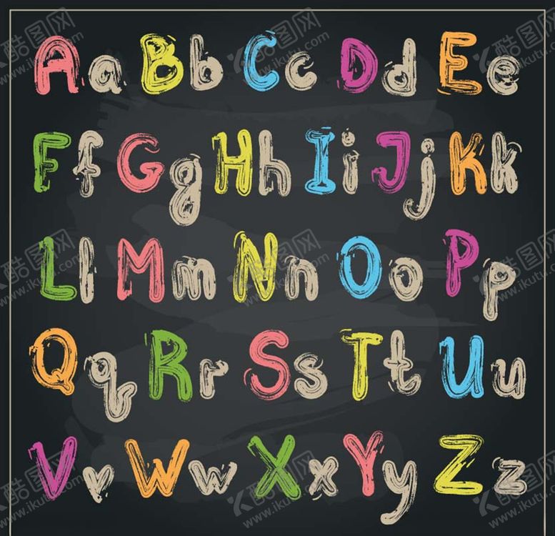 编号：97780809282135522291【酷图网】源文件下载-粉笔书写英文字母