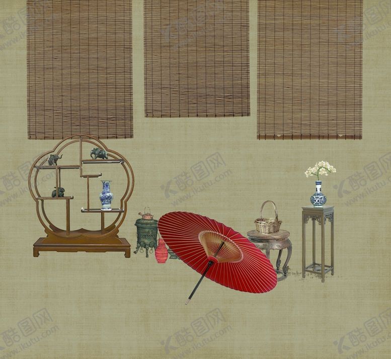 编号：45647007040604287910【酷图网】源文件下载-竹帘水墨画