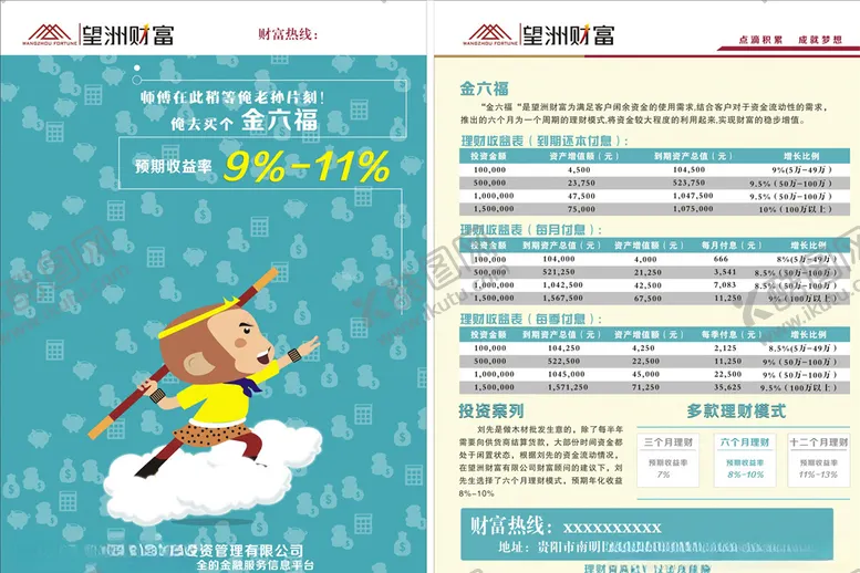 编号：55268707021905044115【酷图网】源文件下载-财富理财金融宣传单孙悟空