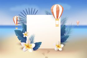 夏日海报背景设计滩标题风