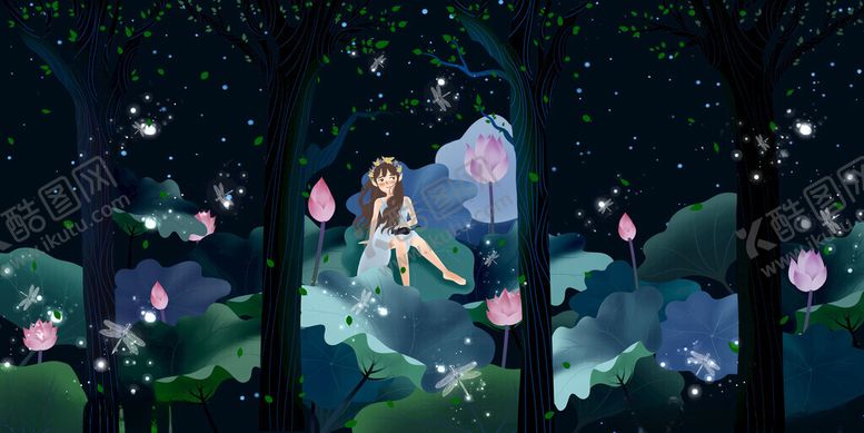 编号：12717204050633093509【酷图网】源文件下载-梦幻森林中的灵动小仙女