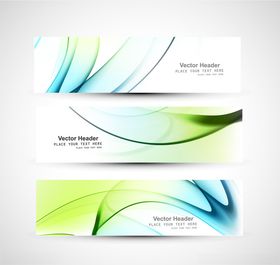 多彩动感线条横幅设计