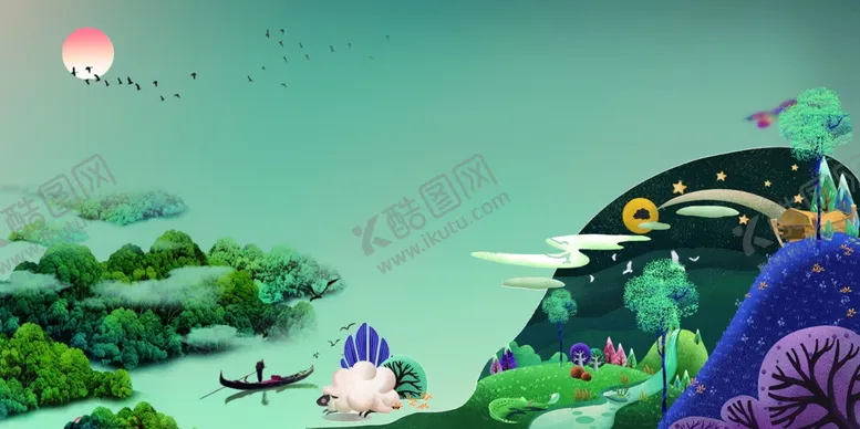编号：69663202232204005874【酷图网】源文件下载-国潮古风山水