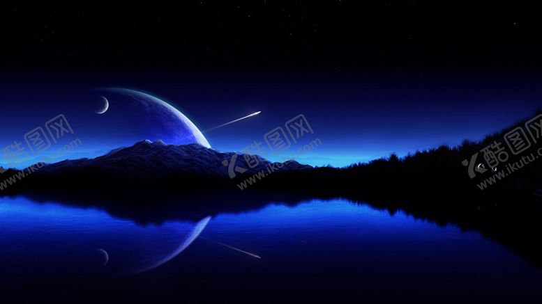 编号：81930210141718524919【酷图网】源文件下载-宇宙星球河水风景夜色