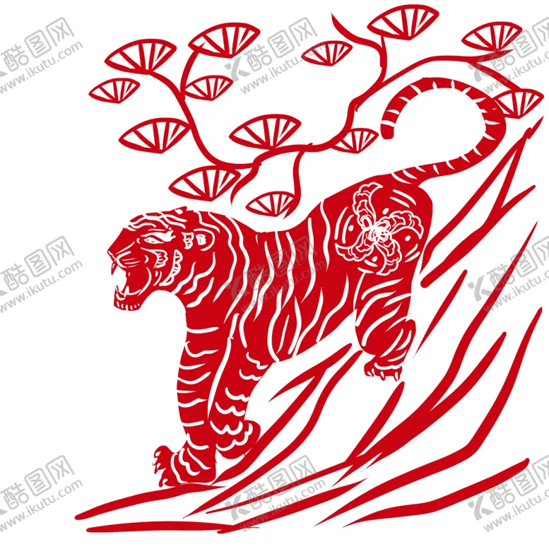 编号：15939202122311044115【酷图网】源文件下载-虎年剪纸图片 