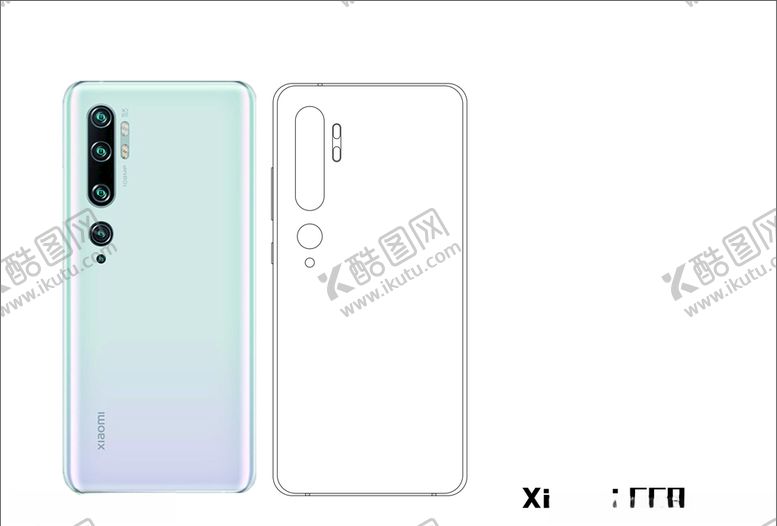 编号：37540105110305195748【酷图网】源文件下载-小米cc9pro线稿图