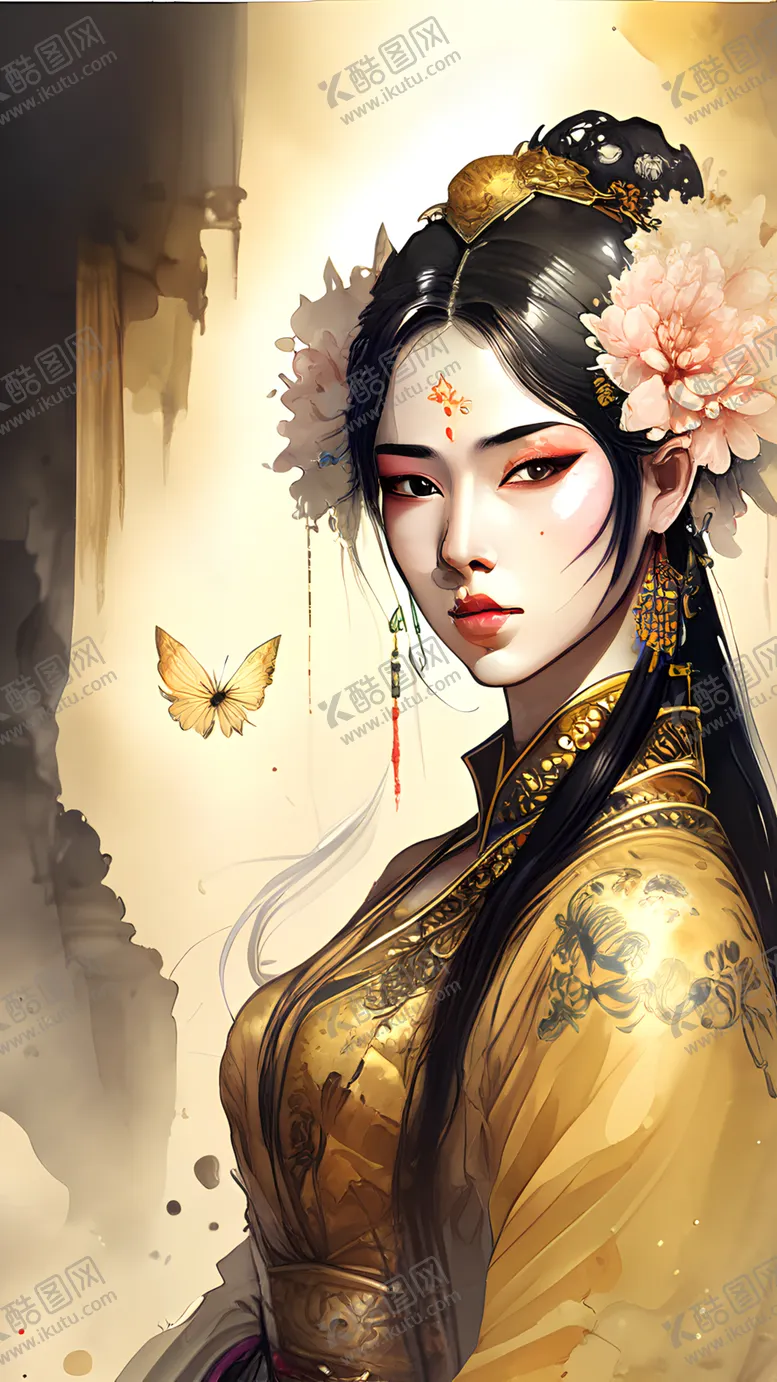 编号：81404202010452539684【酷图网】源文件下载-古风美女插画