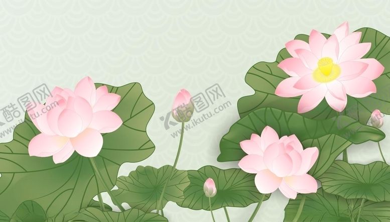 编号：32189009240603077604【酷图网】源文件下载-手绘荷花