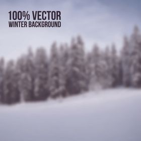 冬天美景卡通设计素材