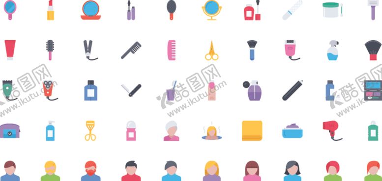 编号：96707109091835404323【酷图网】源文件下载-美容美发图标