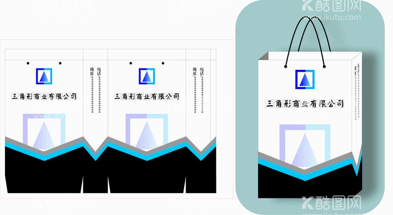 编号：10914110170938122961【酷图网】源文件下载-手提袋模型效果图 展开图