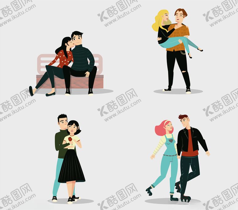 编号：99332909160321049701【酷图网】源文件下载-创意情侣矢量素材