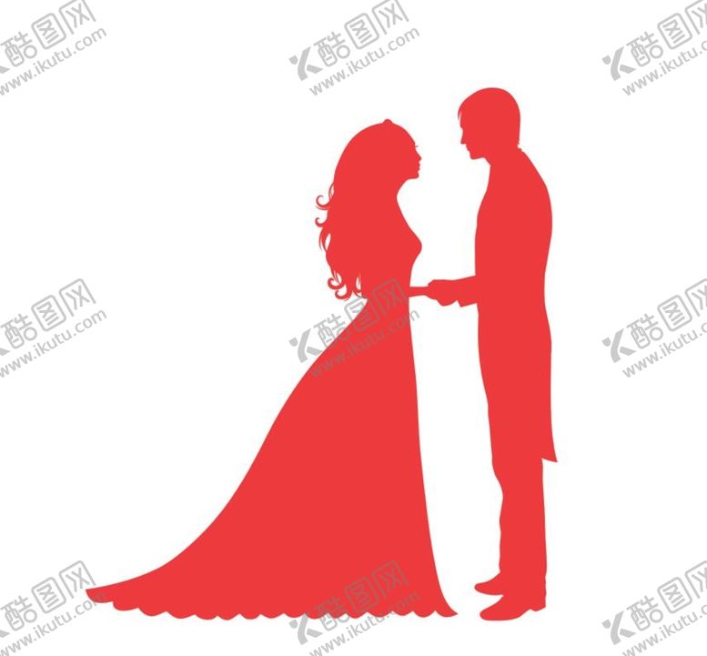 婚礼剪影矢量结新郎新娘