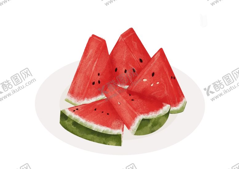 西瓜图片矢量水果夏日凉爽夏天