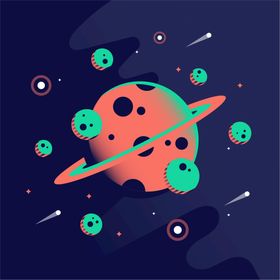 星球背景太阳系天体卡通