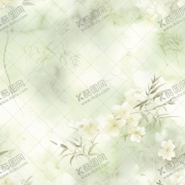 编号：73592005240358199615【酷图网】源文件下载-清新绿底白花唯美背景图