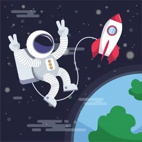 宇航员太空人天卡通