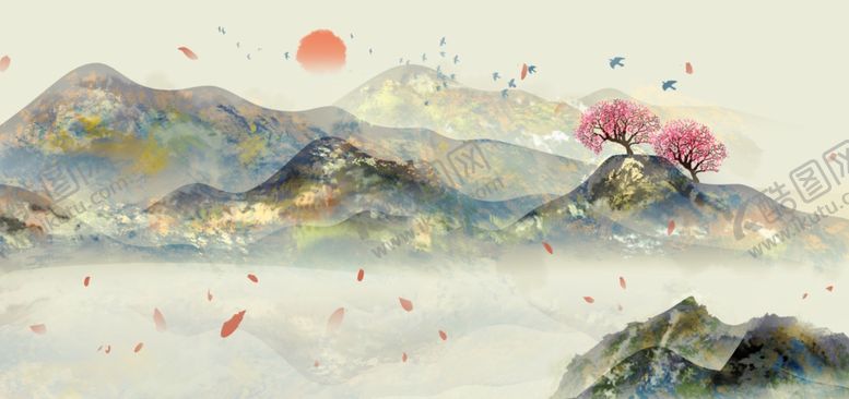 编号：45562206172340382686【酷图网】源文件下载-意境水墨山水