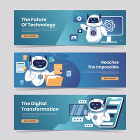 科技未来机器人与数字场景