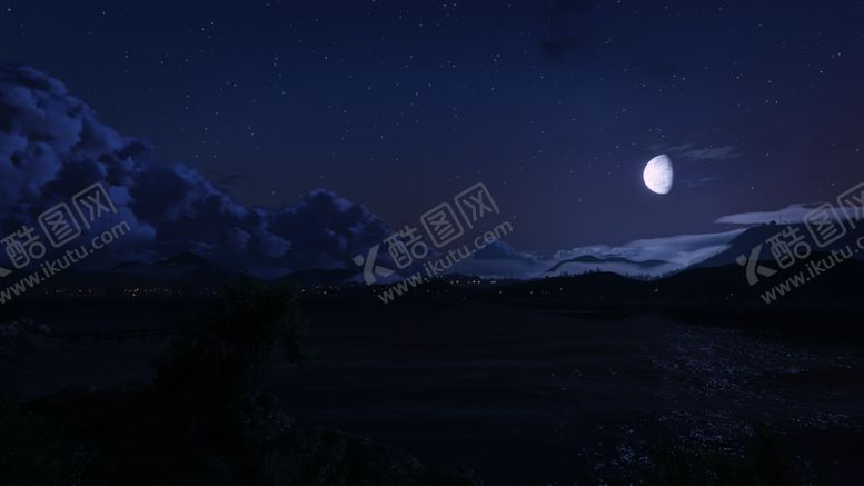 编号：67604010081324029041【酷图网】源文件下载-夜景月色群山风景背景