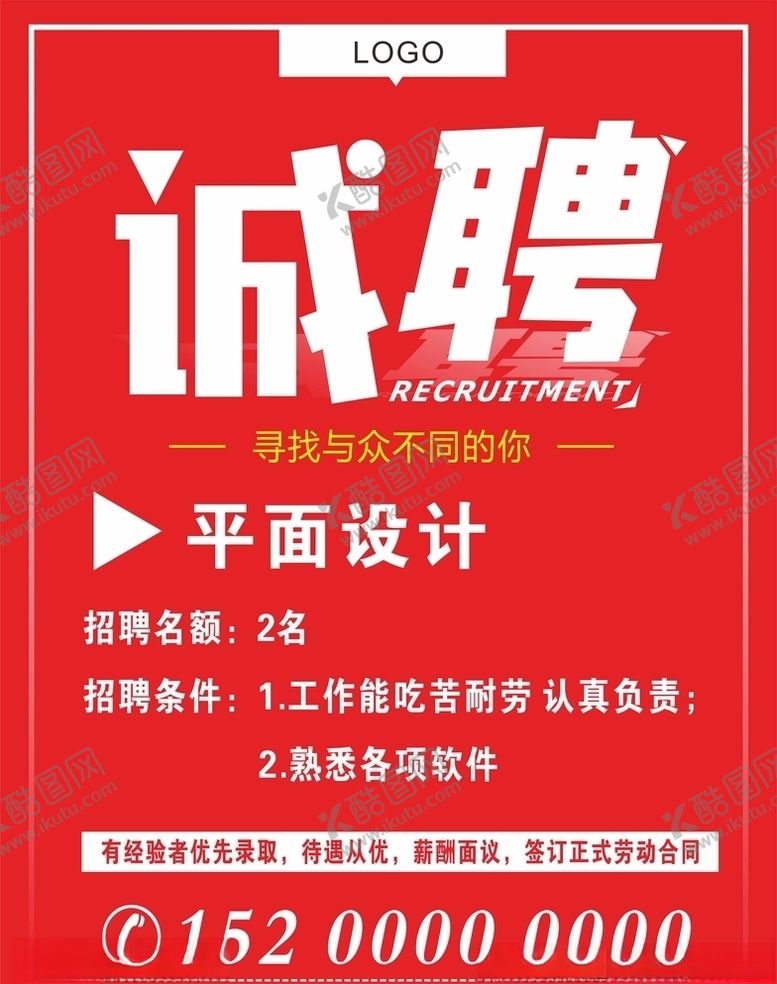 编号：43180906170119068911【酷图网】源文件下载-招聘海报