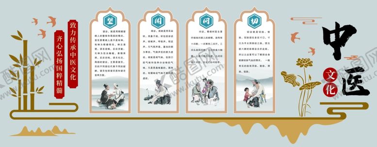 编号：55782907020532357146【酷图网】源文件下载-中医中式文化墙图片