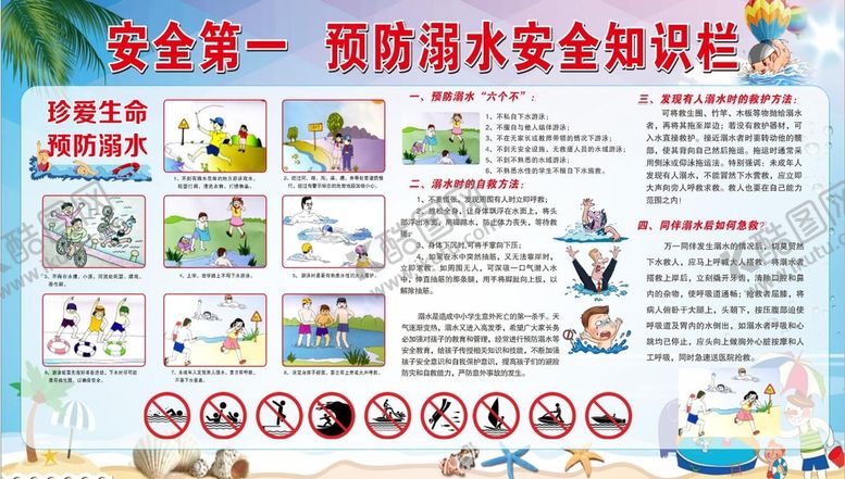 编号：39268310261439596087【酷图网】源文件下载-校园安全 防溺水知识
