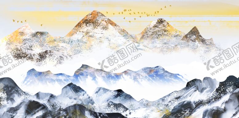 编号：51939705120225455287【酷图网】源文件下载-山水国风传统古风插画背景素材