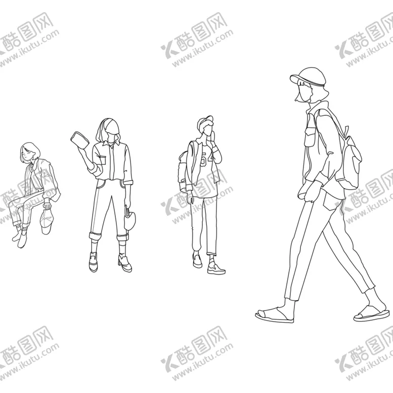 编号：55548606240516436867【酷图网】源文件下载-线稿人物