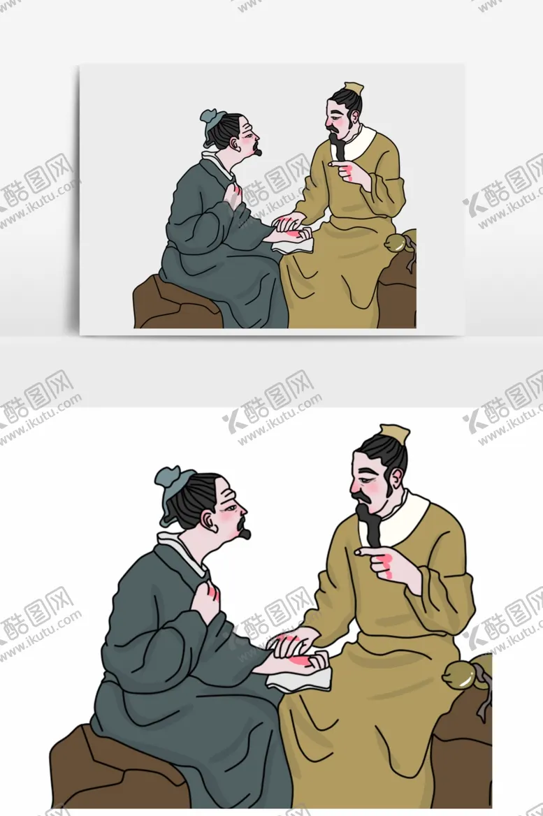 编号：29838607010847329132【酷图网】源文件下载-淡彩国画人物