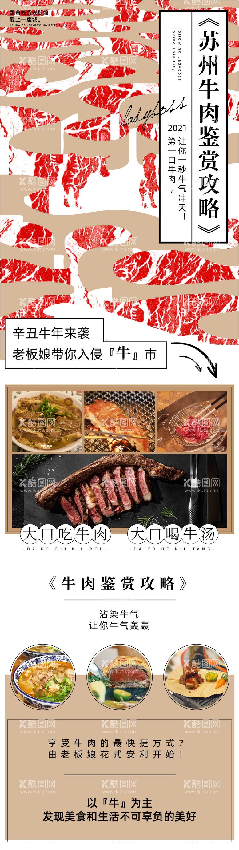 编号：86442511171512328873【酷图网】源文件下载-餐饮美食牛肉鉴赏攻略海报