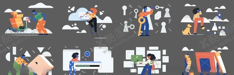 编号：13763506261657447148【酷图网】源文件下载-物流工作办公矢量图