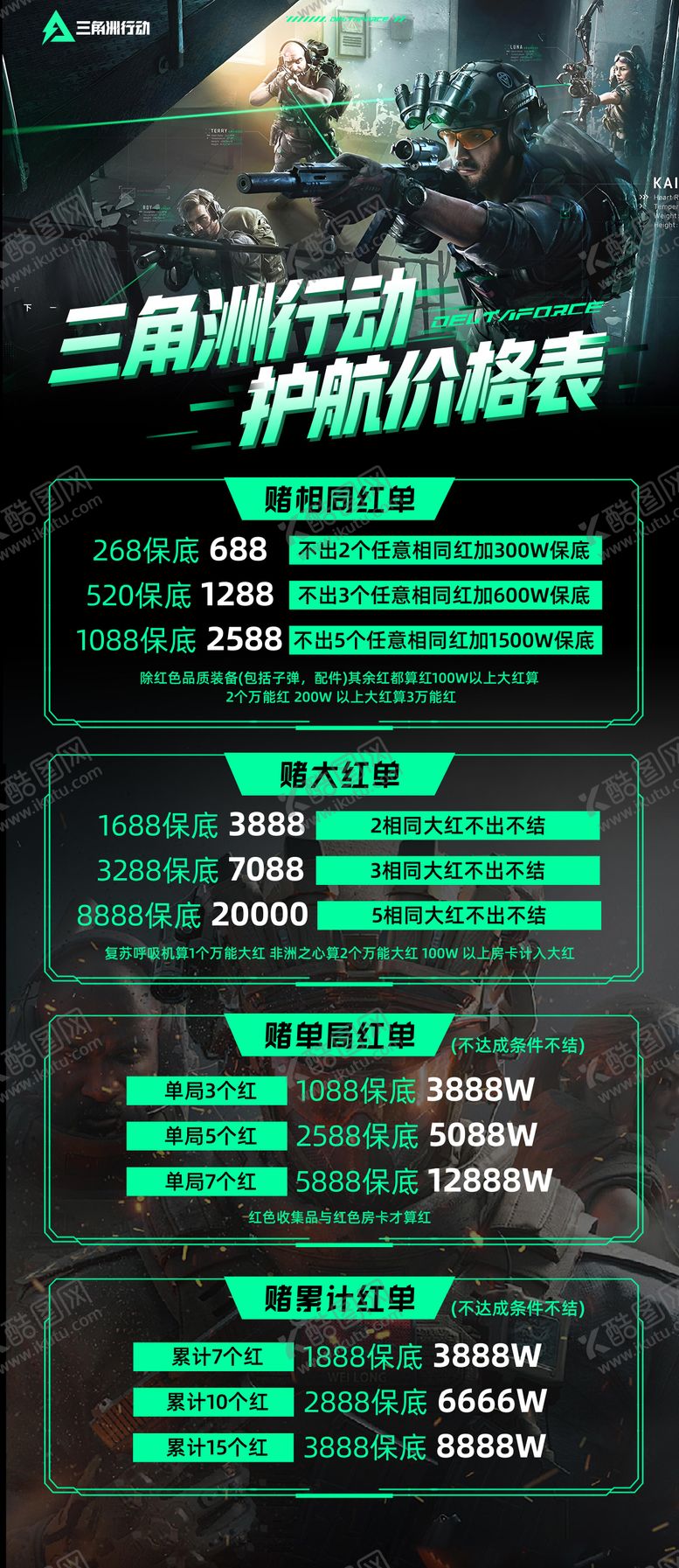 编号：66292402272136068435【酷图网】源文件下载-三角洲行动游戏活动价格表 