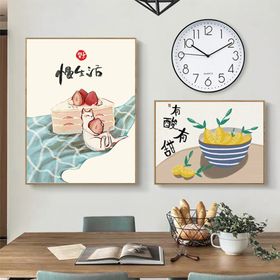 沙滩海景木屋两联挂画装饰画