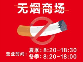 商场禁止吸烟安全图标警示牌