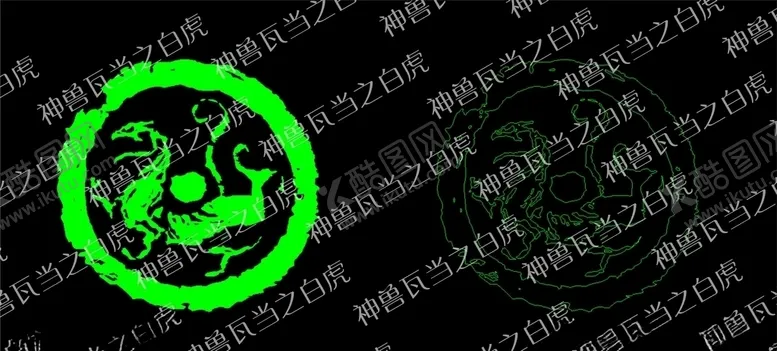 编号：49478204290219455787【酷图网】源文件下载-神兽之炫瓦当之白虎