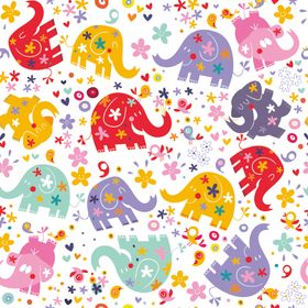 彩色小象无缝背景