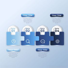 蓝色拼图风步骤信息图表