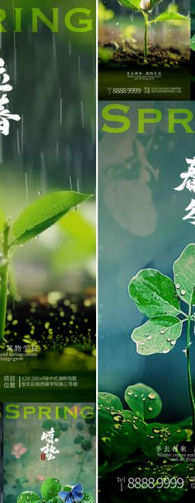 立春雨水惊蛰春分节气海报