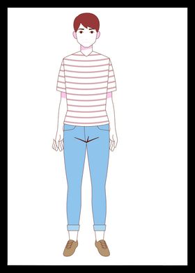 手绘男人男孩动画卡通