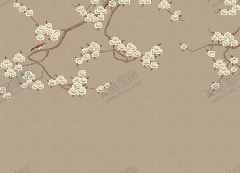 编号：12408804291438127774【酷图网】源文件下载-花鸟背景墙中式背景墙